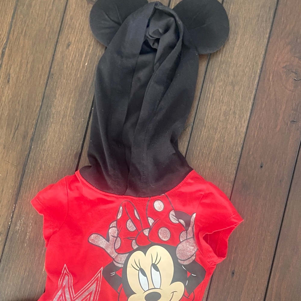 Disney Minnie Mouse Red and Black Hoodie tulle Dress - Picture 3 of 6